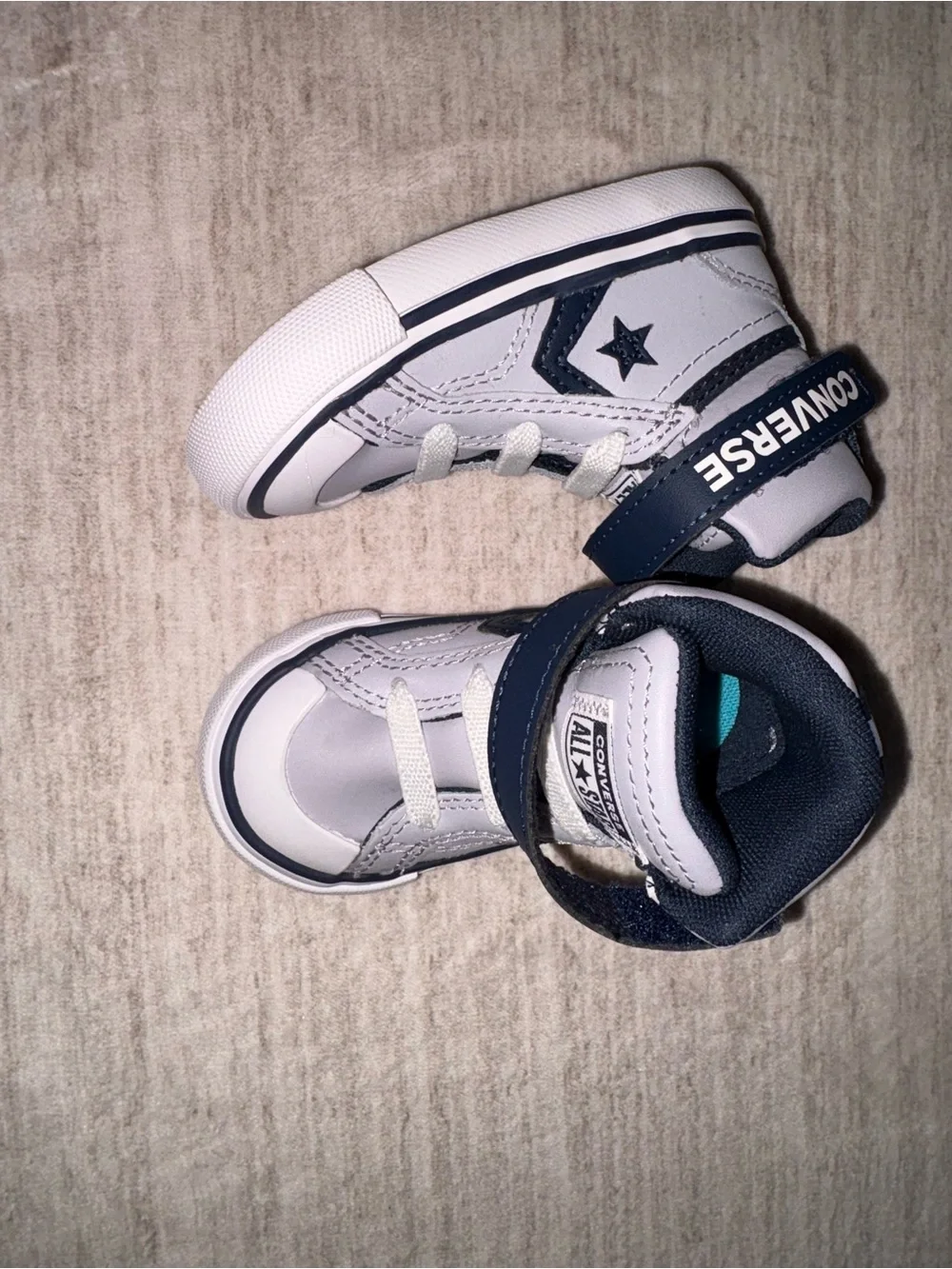 Converse Kids White & Navy Star Player Sneakers